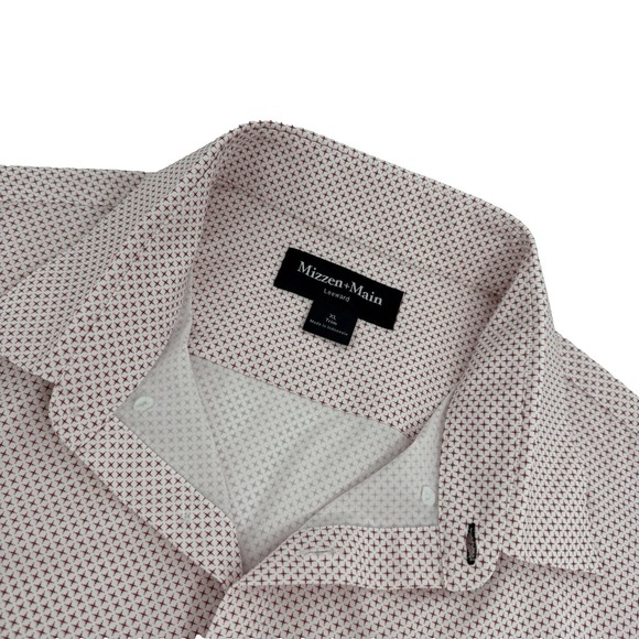 Mizzen+Main Leeward Shirt Men's XL Trim Red Geometric Stretch - Picture 6 of 11